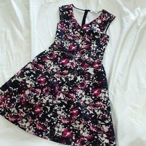 A-Line Dress with a Floral Pattern